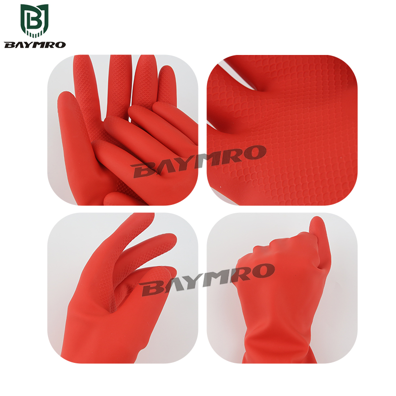 Industrial Heavy Duty Rubber Gloves Oil Industry Work Glove (2 ...